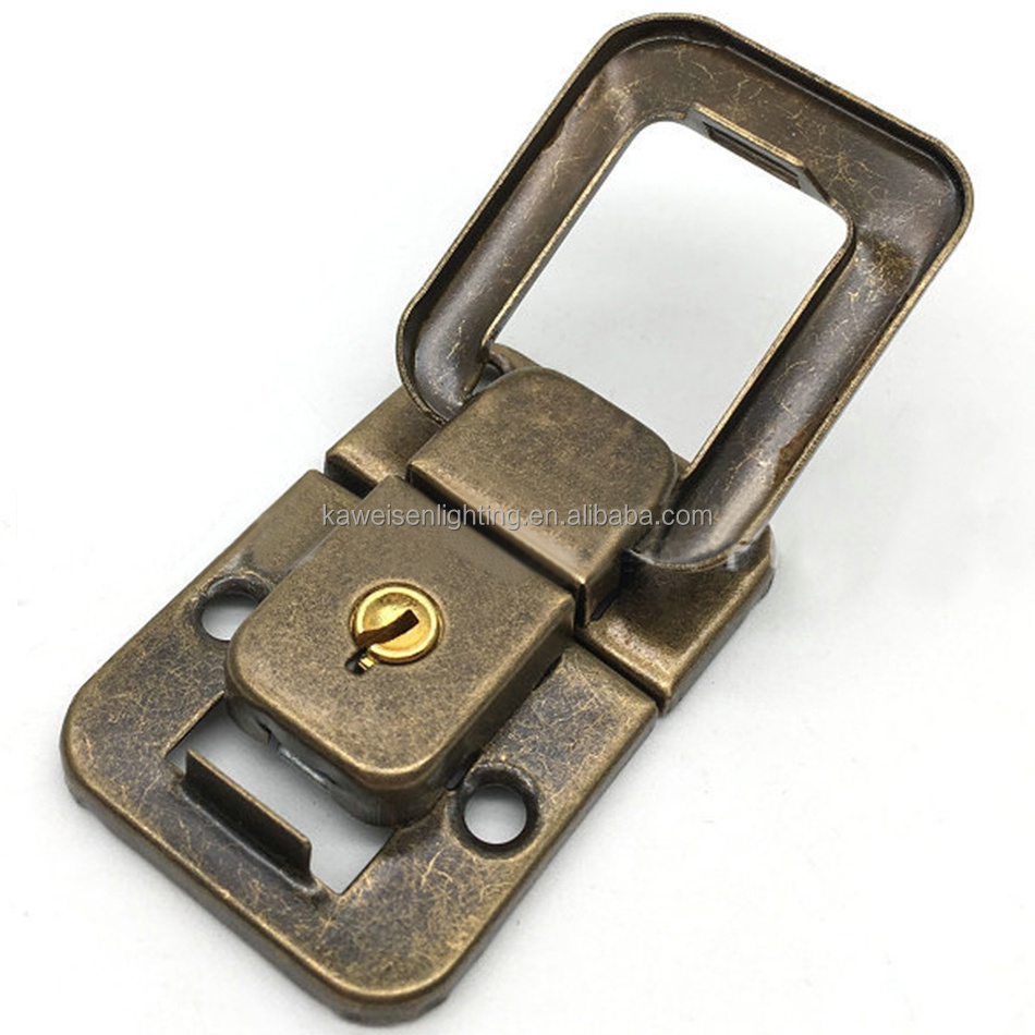 Box Hasp Latch Chest Steel Toggle Latch Lock for Case Buckle Clip Clasp Antique Brass Spring Toogle Latches Key Locks with Screw