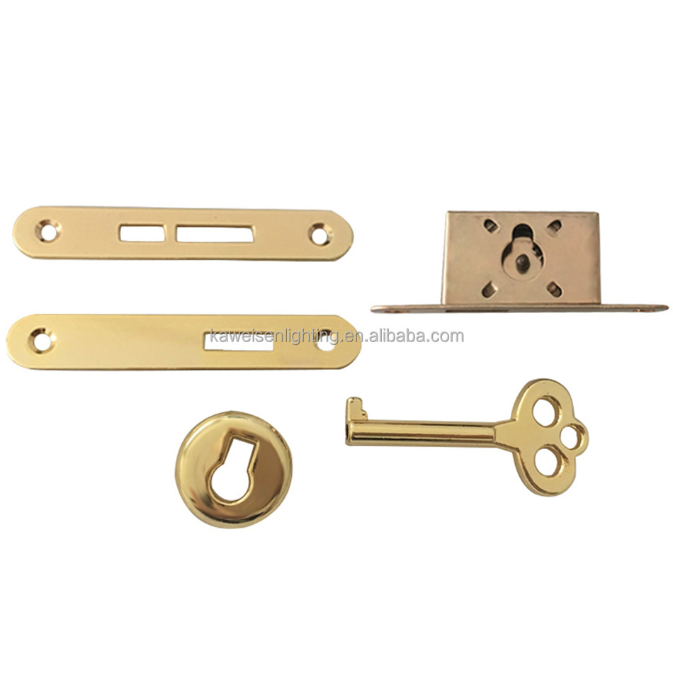 Vintage Jewelry Box Lock And Key Hardware For Wooden Jewelry Box Golden Antique Zinc Alloy Furniture Counter Drawer Locks