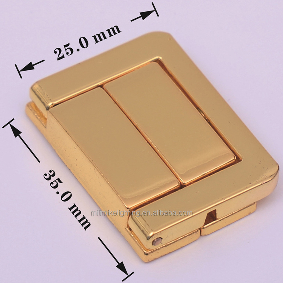 Factory Custom Online Shopping Gold Plated Buckle Alloy Trunk Catch Hook Lock For Gift Box Mini Hasp Latch Lock for Medicine Box