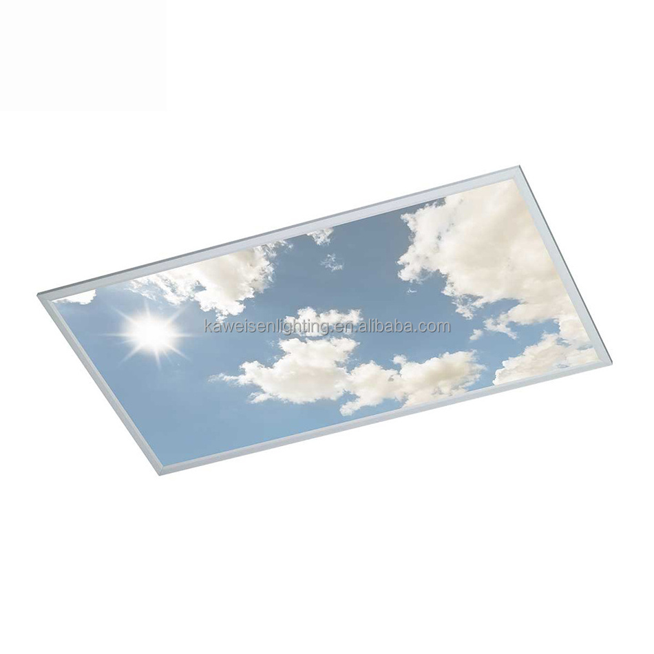 Factory Custom CCT Led Blue Sky Cloud Panel Light Aluminum 595*1195mm 60X120CM Ceiling Panel Light 600X1200 Led Flat Panel Light