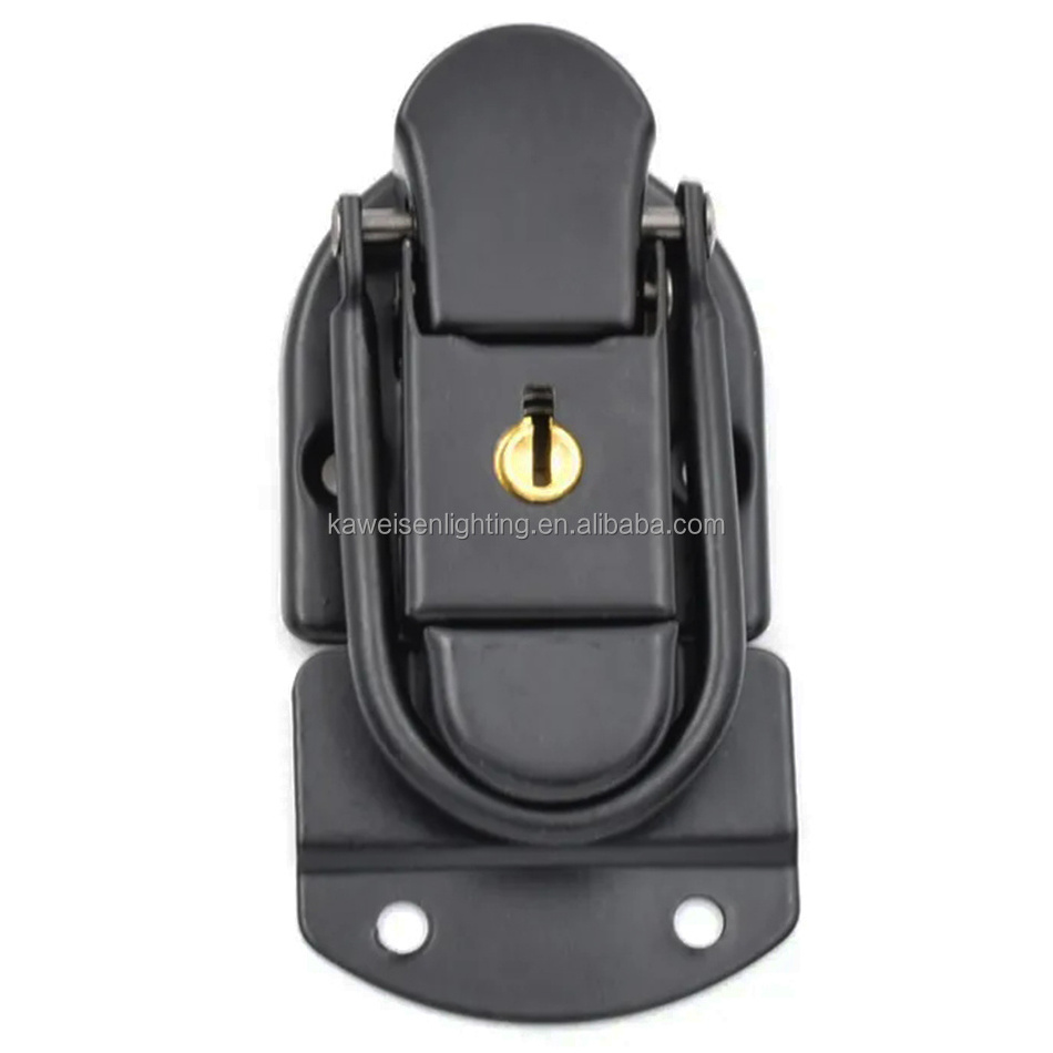 High Demand Drawbolt Latch Lock for Tool Case Musical Cases Black Metal Aluminum Trunk Case Storage Box Buckle Latch Key Padlock