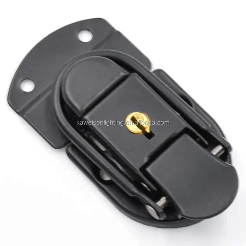 High Demand Drawbolt Latch Lock for Tool Case Musical Cases Black Metal Aluminum Trunk Case Storage Box Buckle Latch Key Padlock