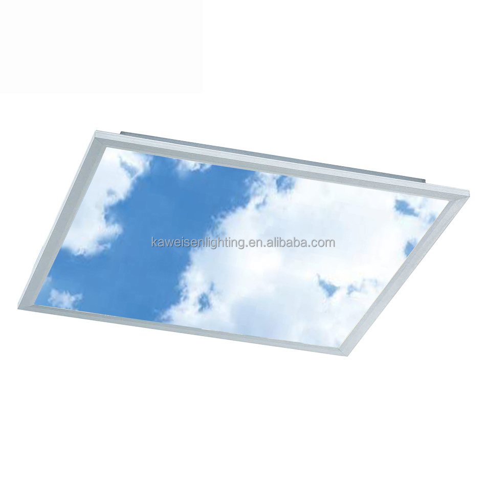 Custom artificial 3D vision skylight led blue sky ceiling led light panel 60x60cm 595x595mm dimmable ultra-thin LED panel lights