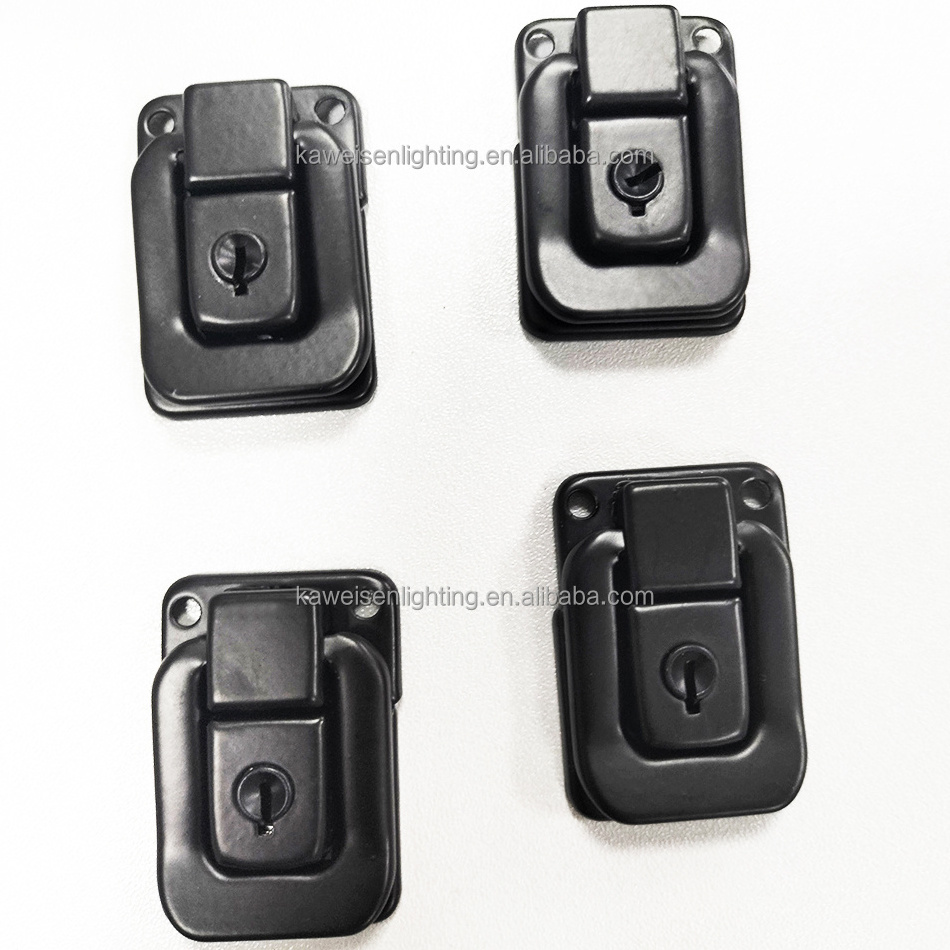 Full Black Square Drawbolt Closure Latch for Guitar Case Musical Cases Metal Lock With Key for Luggage Bag Travel Box Tool Box