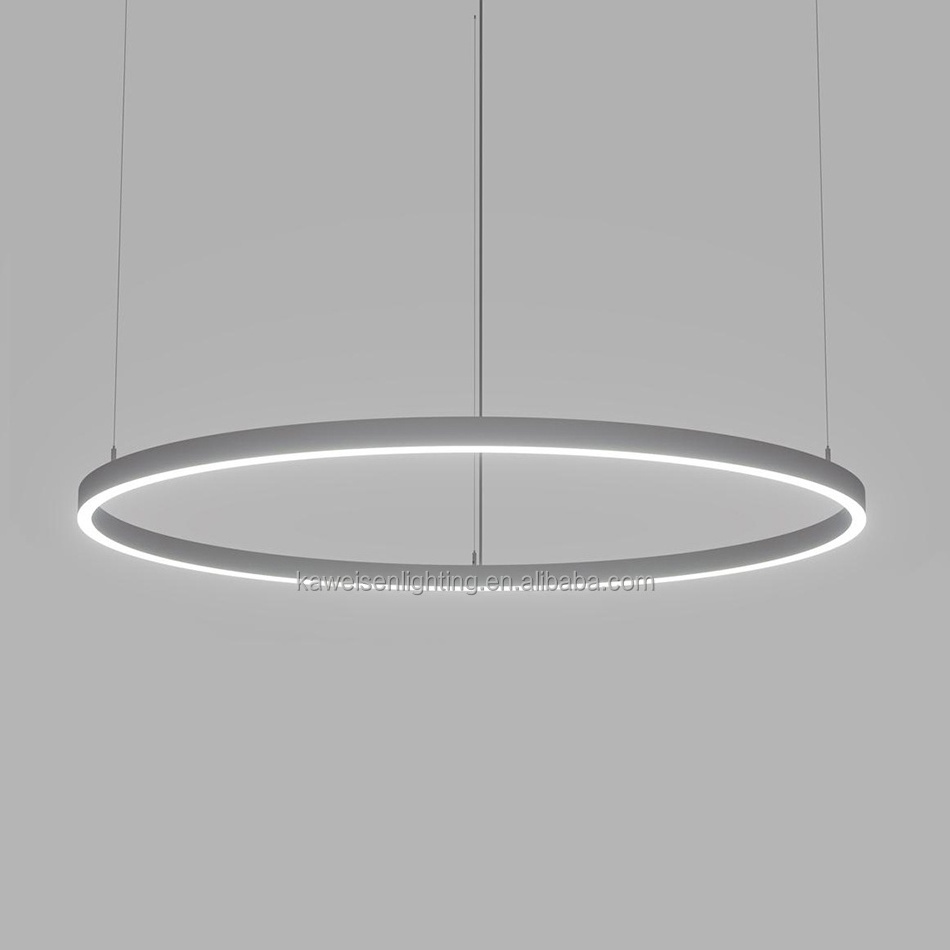 Medium Profile 800mm Diameter Led Linear Circular Light Dimmable Ring Lighting Fixtures Indoor Grey Aluminium Acrylic Luminaire