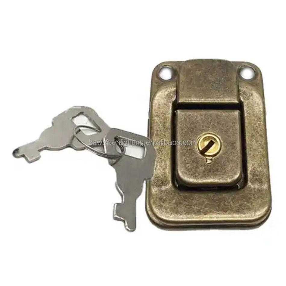 Box Hasp Latch Chest Steel Toggle Latch Lock for Case Buckle Clip Clasp Antique Brass Spring Toogle Latches Key Locks with Screw