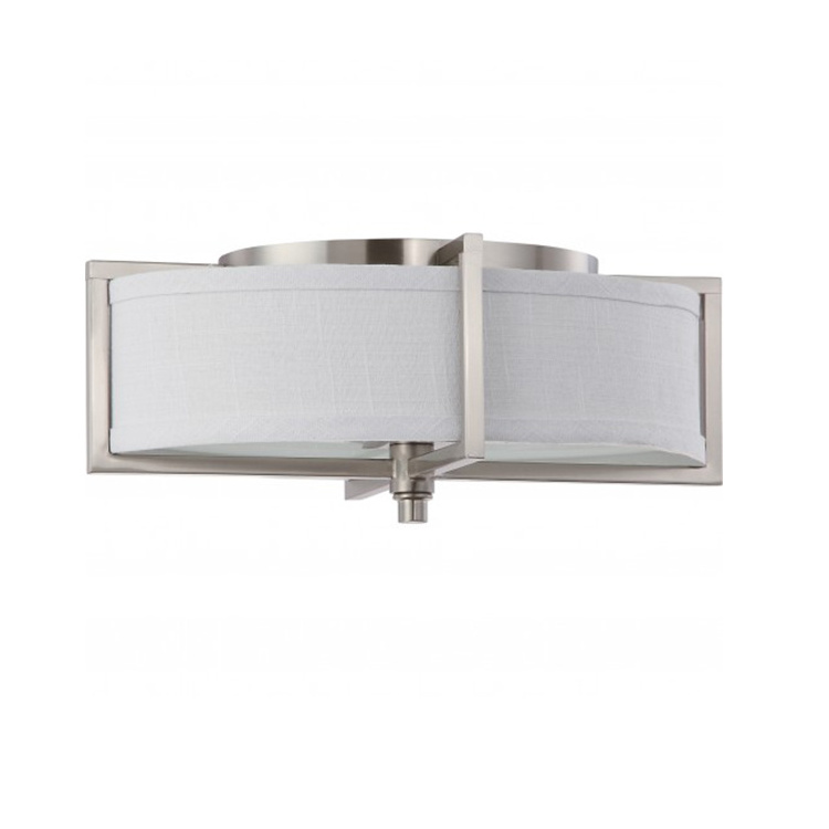 2-Lights 32 Inch Oval Flush Mount Ceiling Light Indoor Semi Flush Mount 65W Ceiling Lamp With Slate Grey Shade