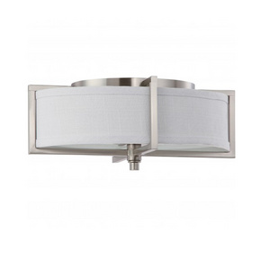 2-Lights 32 Inch Oval Flush Mount Ceiling Light Indoor Semi Flush Mount 65W Ceiling Lamp With Slate Grey Shade