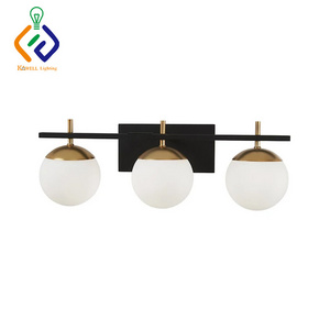 Wholesale Home Modern LED 3 Lights White Globe Wall Bathroom Lighting Fixture Hotel Vanity Lights for Bathroom