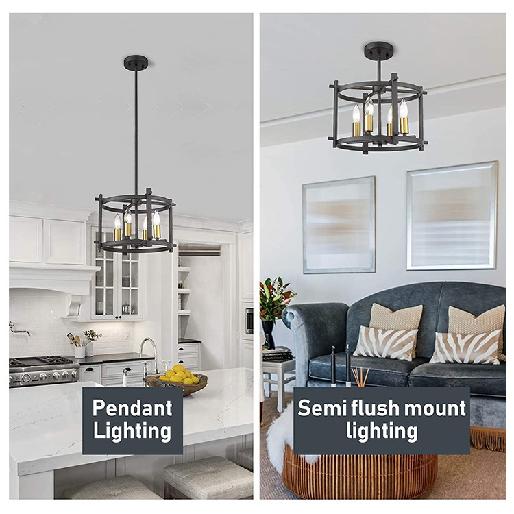 Semi Flush Mount Light Fixture Ceiling Hanging Chandelier for Kitchen Bedroom Dining Room Hallway Entryway Pendant Light