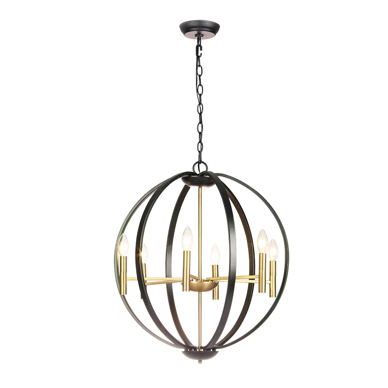 Classic Design Metal Bands Candle Pendant Ceiling Light Oil Rubbed Bronze 8 lights Chandelier for Hotel Home Bar