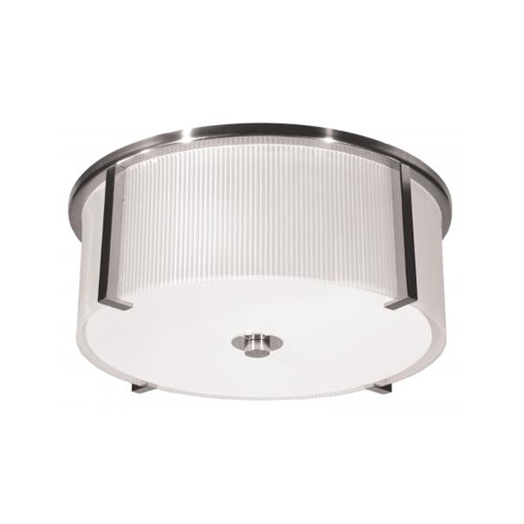 Factory Modern Semi Flush Mount Satin Black Hotel Ceiling Light with Fabric Shade