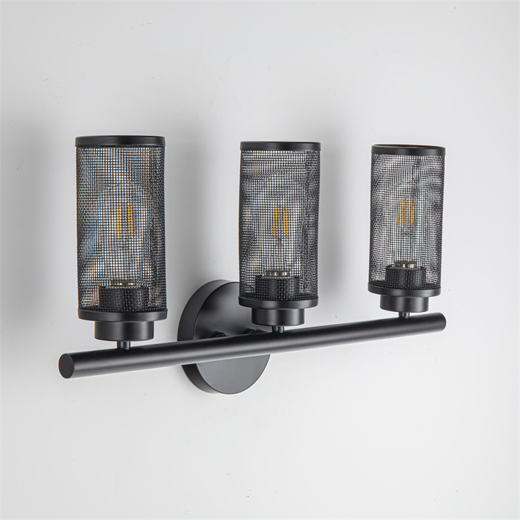 Matte Black Bath Vanity Light Wall Light Fixtures Industry 3 Light 24 inch Wall Sconce for Bathroom