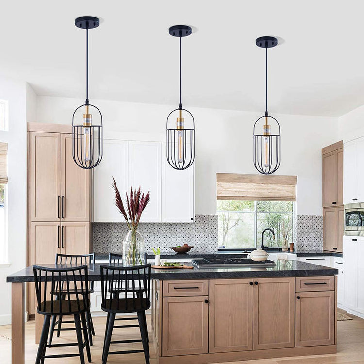 New Industrial Pendant Light Farmhouse Pendant Lamp Black Pendant Lights Kitchen Island Hanging Lighting For Dining Room