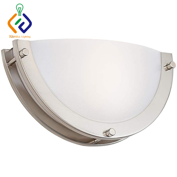 Modern Lighting Half Moon Aluminum Condo Wall Lamps Brushed Nickel Led Indoor Glass Wall Sconce Lights for Home Hotel