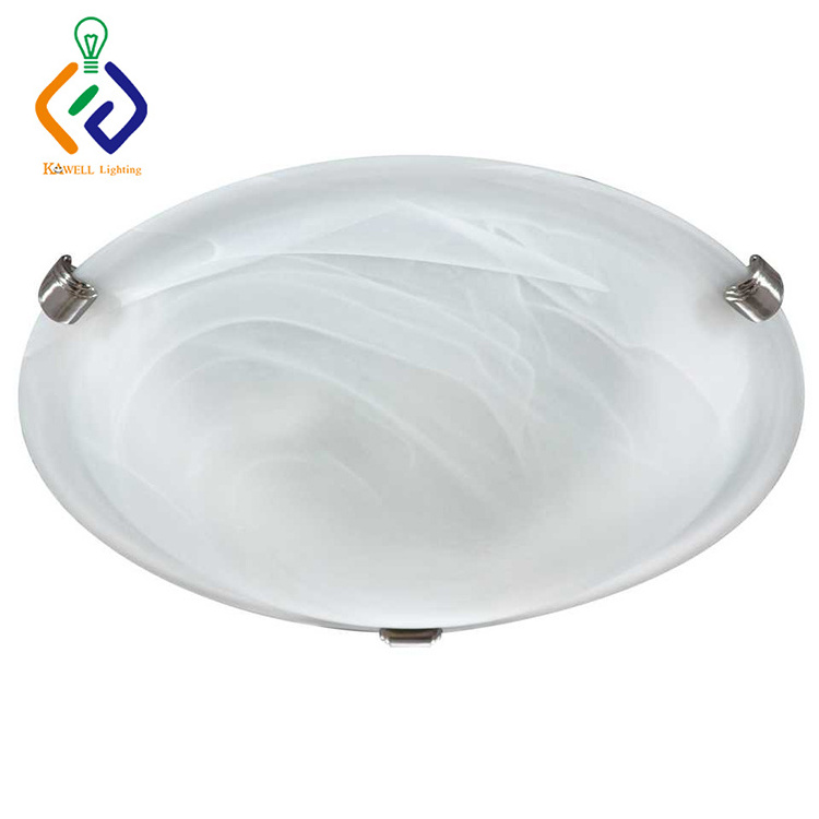 12W Brushed Nickel Ceiling Light with Frosted Glass Shade Hot sale Hotel Projects Interior Ceiling Mount Fixture