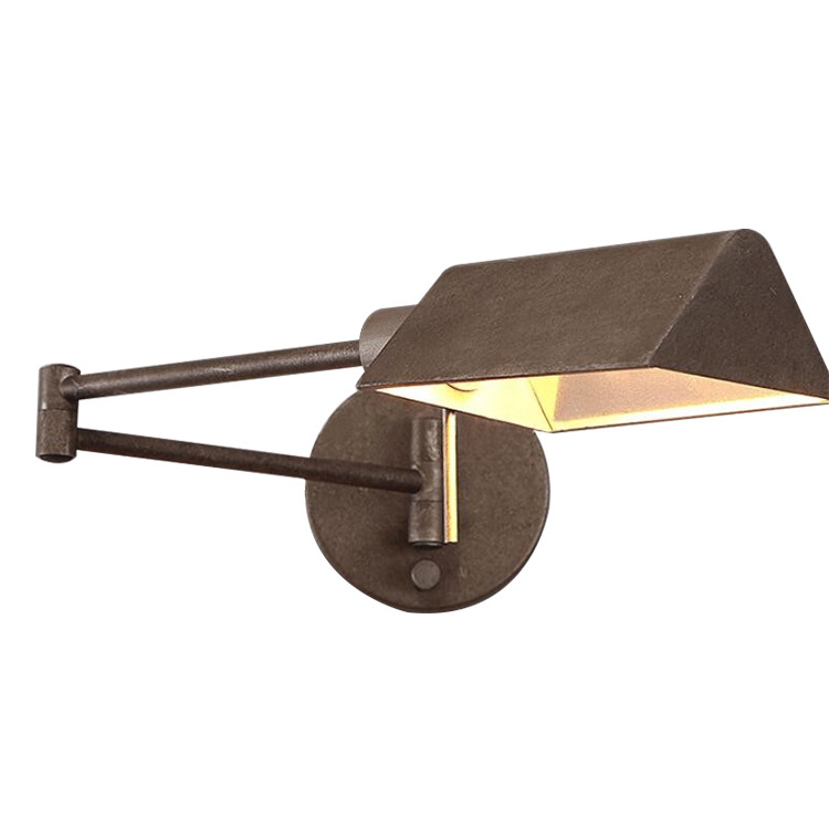 Industrial Retro Style Swing Arm Wall Sconce Wrought Iron Wall Lamp For Corridor Restaurant Industry Bedroom Aisle