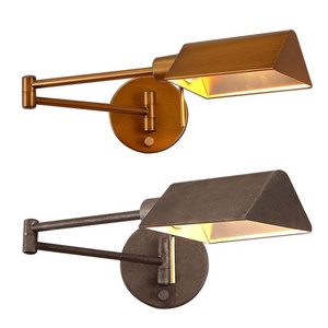 Industrial Retro Style Swing Arm Wall Sconce Wrought Iron Wall Lamp For Corridor Restaurant Industry Bedroom Aisle