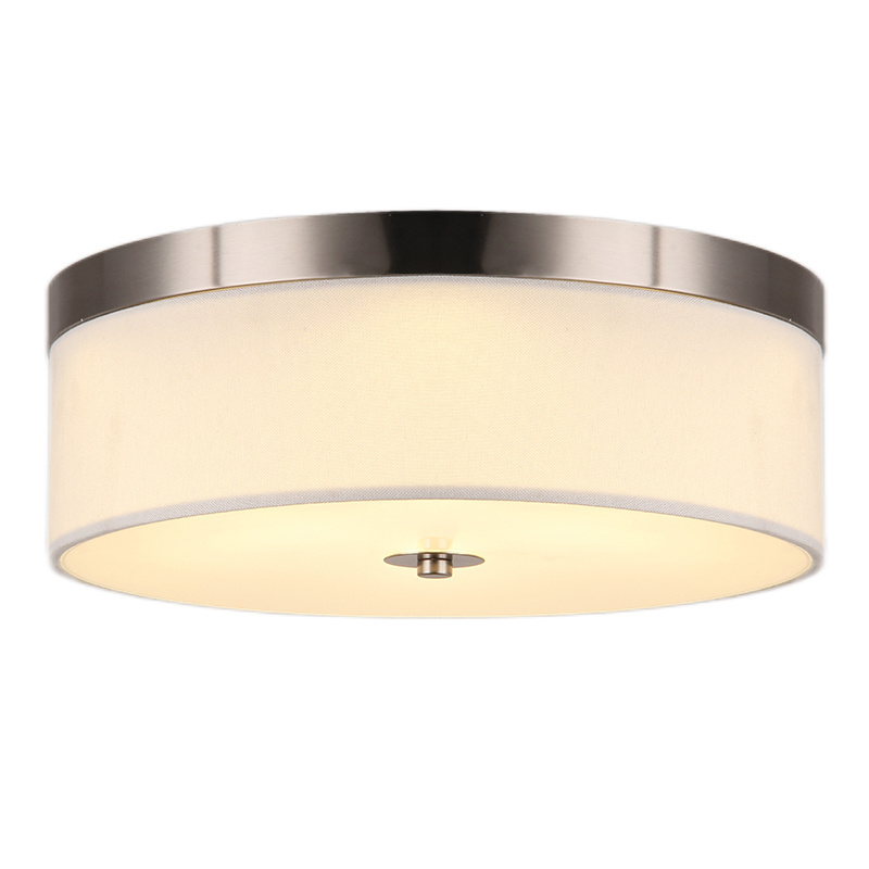 White Linen Modern Ceiling Decorative Lamparas Led De Techo Para Interior Flush Ceiling Lights