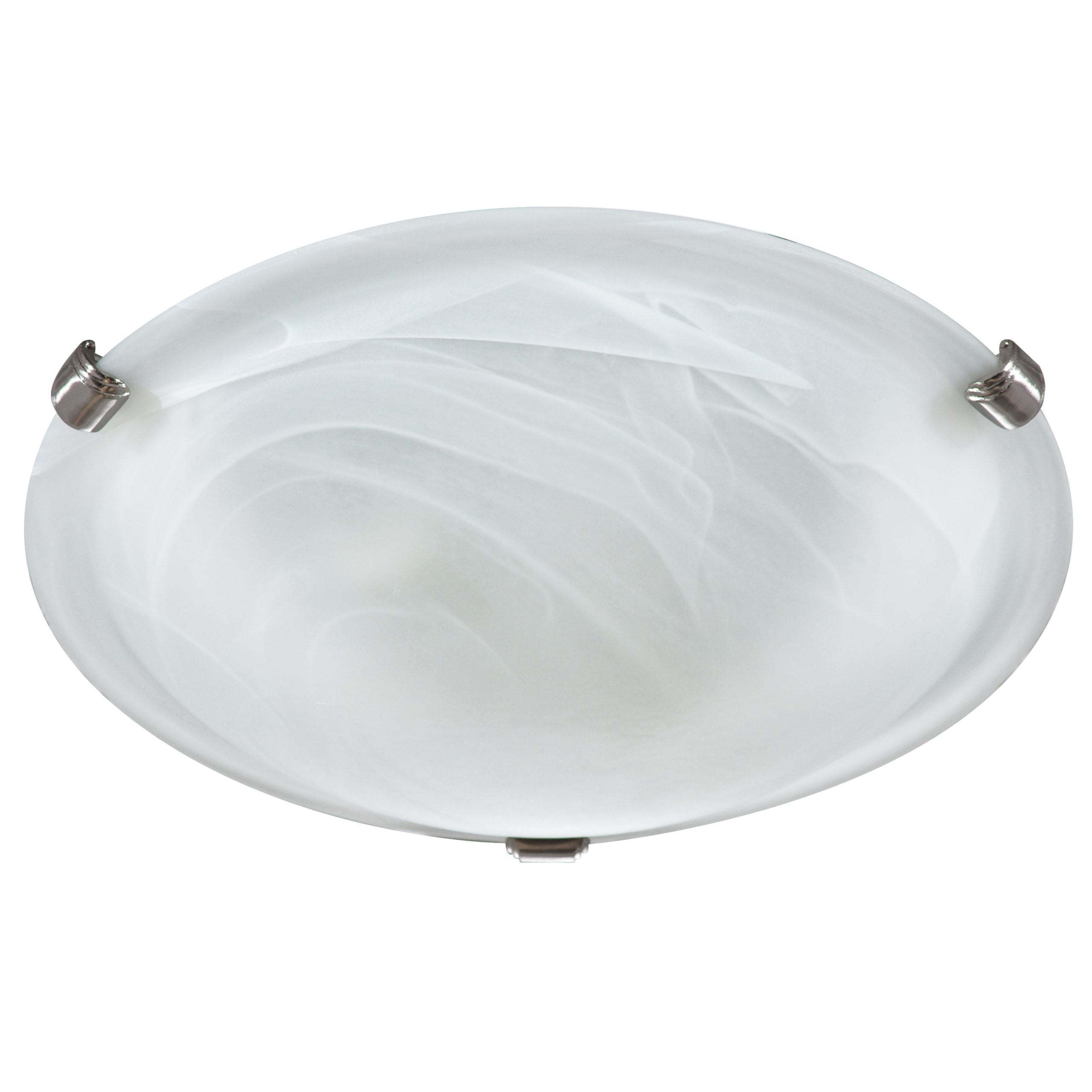 Led Round Flush Mount 3000K Brushed Nickel Metal Base Round Shade Hotel Style Ceiling Lamp