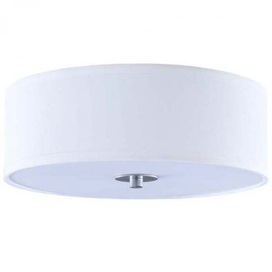 New Arrival Surface Ceiling Mounted Hotel Lighting Fixture Modern Round Hardback Linen 14'' LED Ceiling Lamp for Bedroom