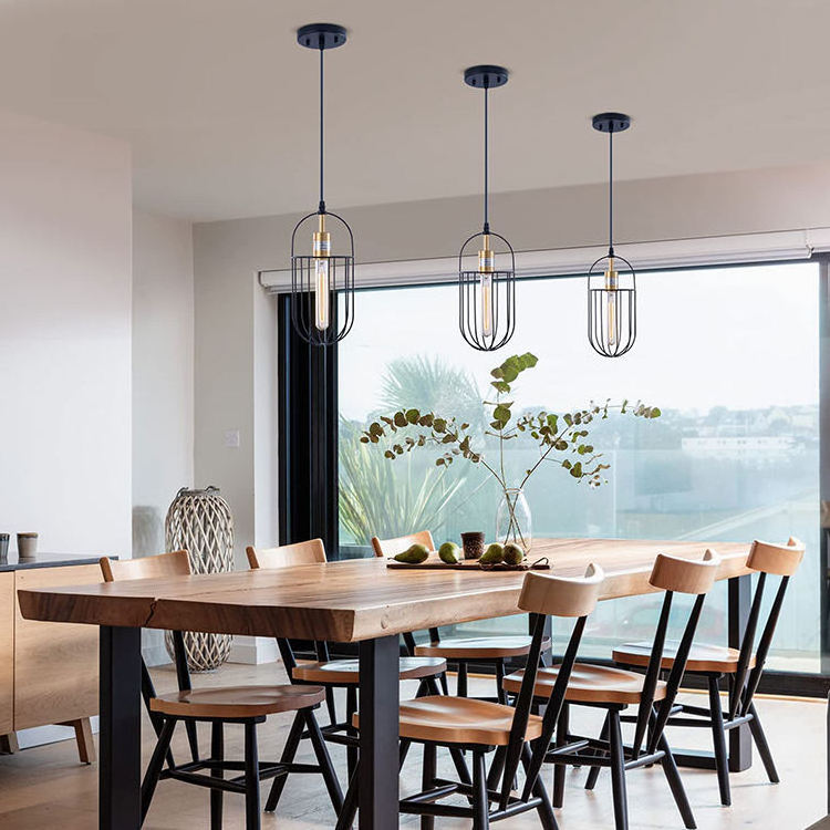 New Industrial Pendant Light Farmhouse Pendant Lamp Black Pendant Lights Kitchen Island Hanging Lighting For Dining Room