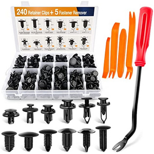 240pcs Bumper Retainer Clips Car Plastic Rivets Fasteners Push Retainer Kit Auto Push Pin Rivets Set