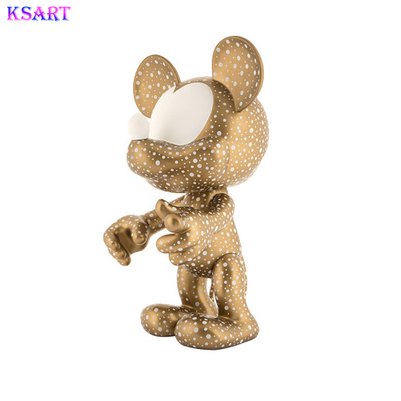 Corner Resin Sculpture Art Deco Standing Mouse Sculptures with LED Lights Sell for Custom Outdoor and Indoor Lifelike Mickey