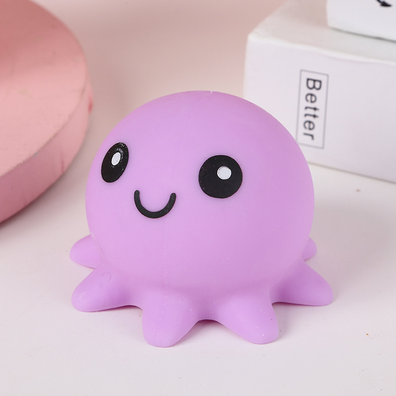 Popular 2024 TPR Soft Kawaii Squishy Octopus Stress Relief Squeeze Toy For Kids Adult