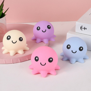 Popular 2024 TPR Soft Kawaii Squishy Octopus Stress Relief Squeeze Toy For Kids Adult