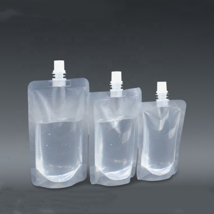 standing up plastic bag with suction nozzle