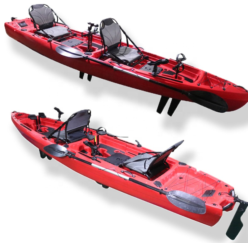 4.1m Maneuverability Security Two Person Cheap Fishing Pedal Kayak Fishing Kayak 2 Seats Canoe Kayak Fishing Amusement Leisure