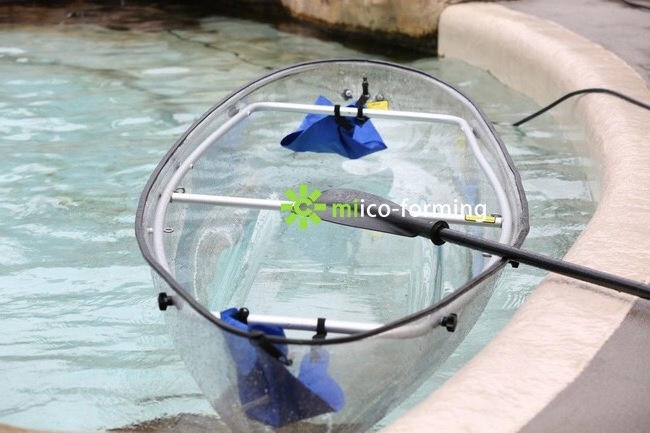 Vicking wholesale clear bottom kayak 2 person polycarbonate transparent kayak boat with led