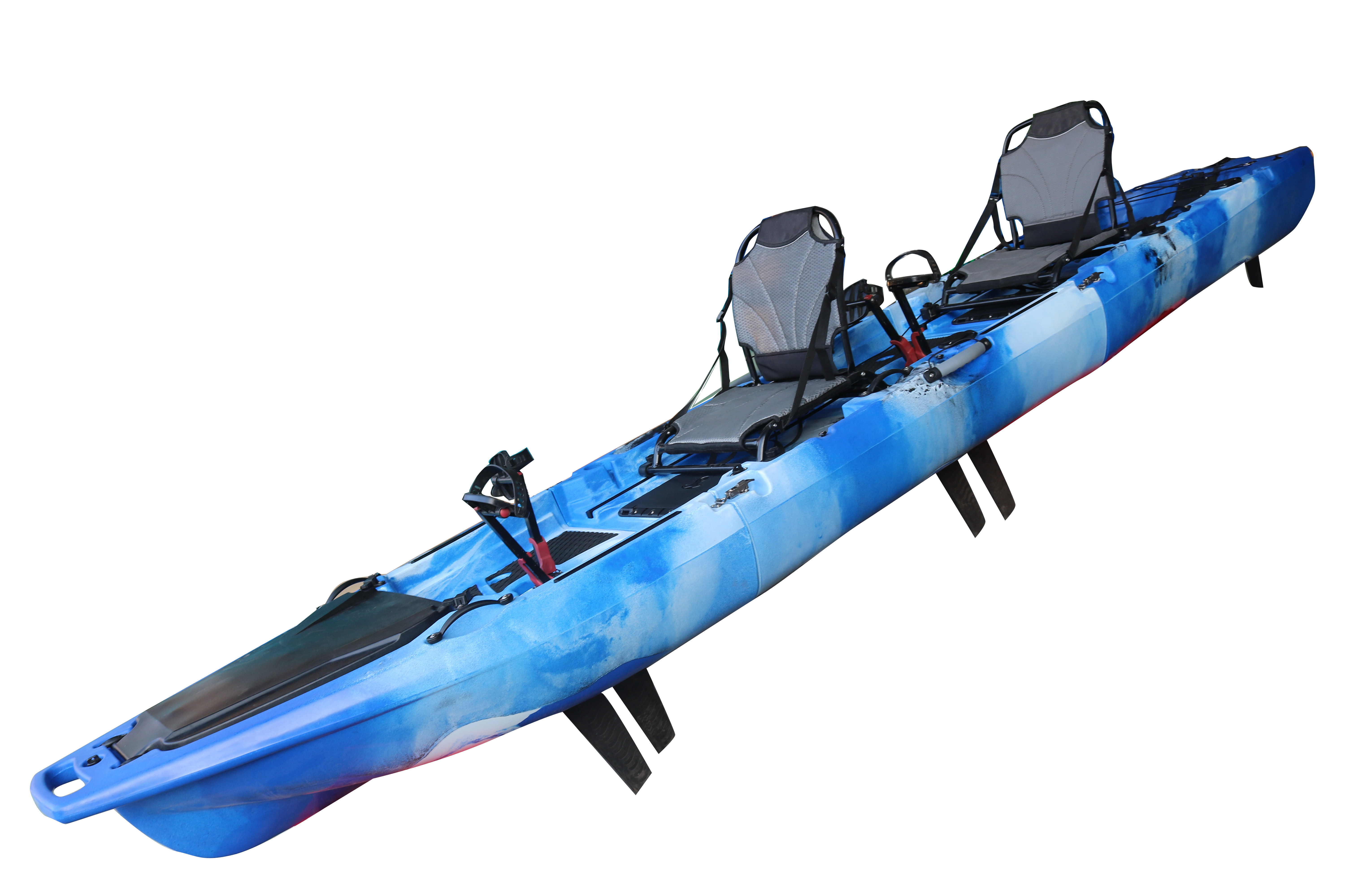 2023 Wholesale Vicking 14 FT Double Person Pedal Kayak New Product Fishing Three Detachable Electronic Motors HDPE Hull Material