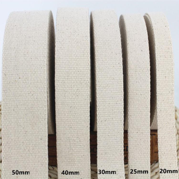 Custom 100% Cotton Webbing Woven Braid Thick Cotton Webbing Strap