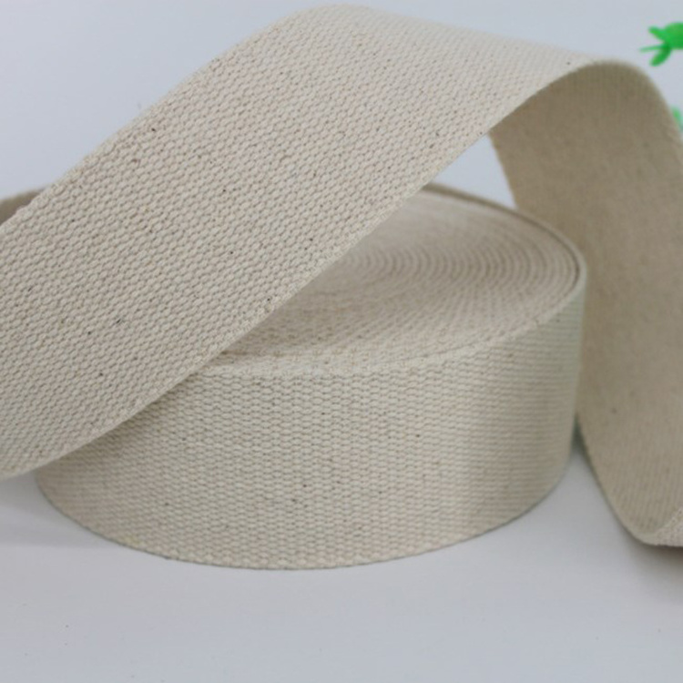 Custom 100% Cotton Webbing Woven Braid Thick Cotton Webbing Strap