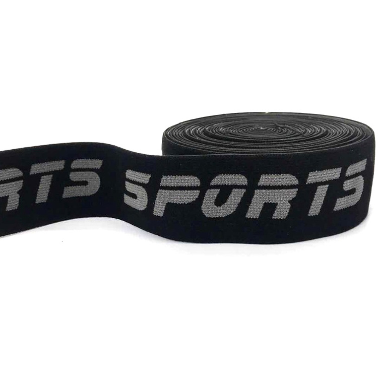 Custom Nylon Elastic Jacquard Webbing Band For Underwear Waistband Jacquard Logo Waistband