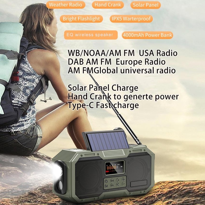 Global Radios Bt solar Speakers Digital Portable Cd Player Led Display DAB+ AM Fm Radio With Usb/Solar Charge