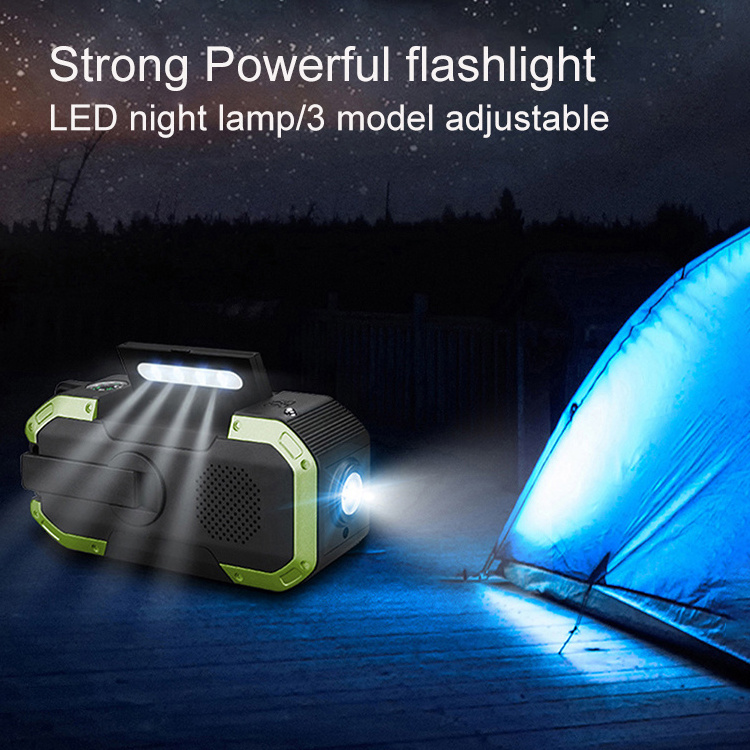 /Fm/Am Speaker 5000Mah Solar Hand Crank LCD Display am fm Outdoor necessity Radio With flashlight Power Bank