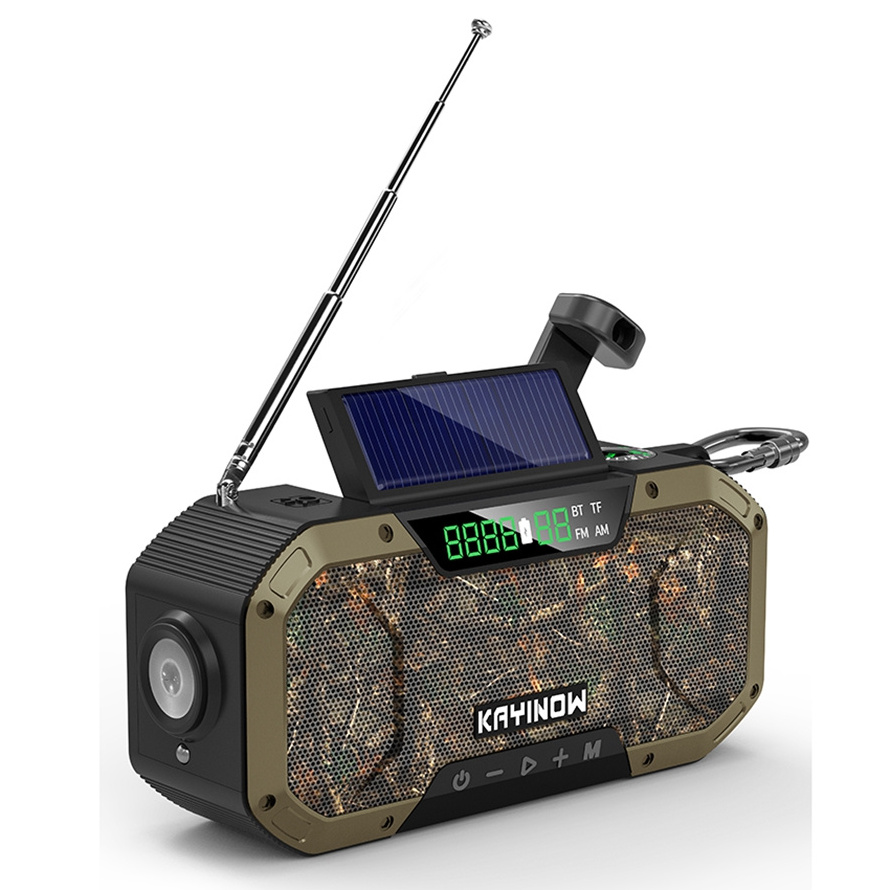 Emergency Weather Radio weather broadcast Bt Speaker Radios Con Pantalla Ram Wb Radio With Solar/Usb/Hand Crank Charge