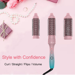 Kaylux New Trend 3 in 1 Detachable Thermal Ceramic Round Brush hair straightener comb