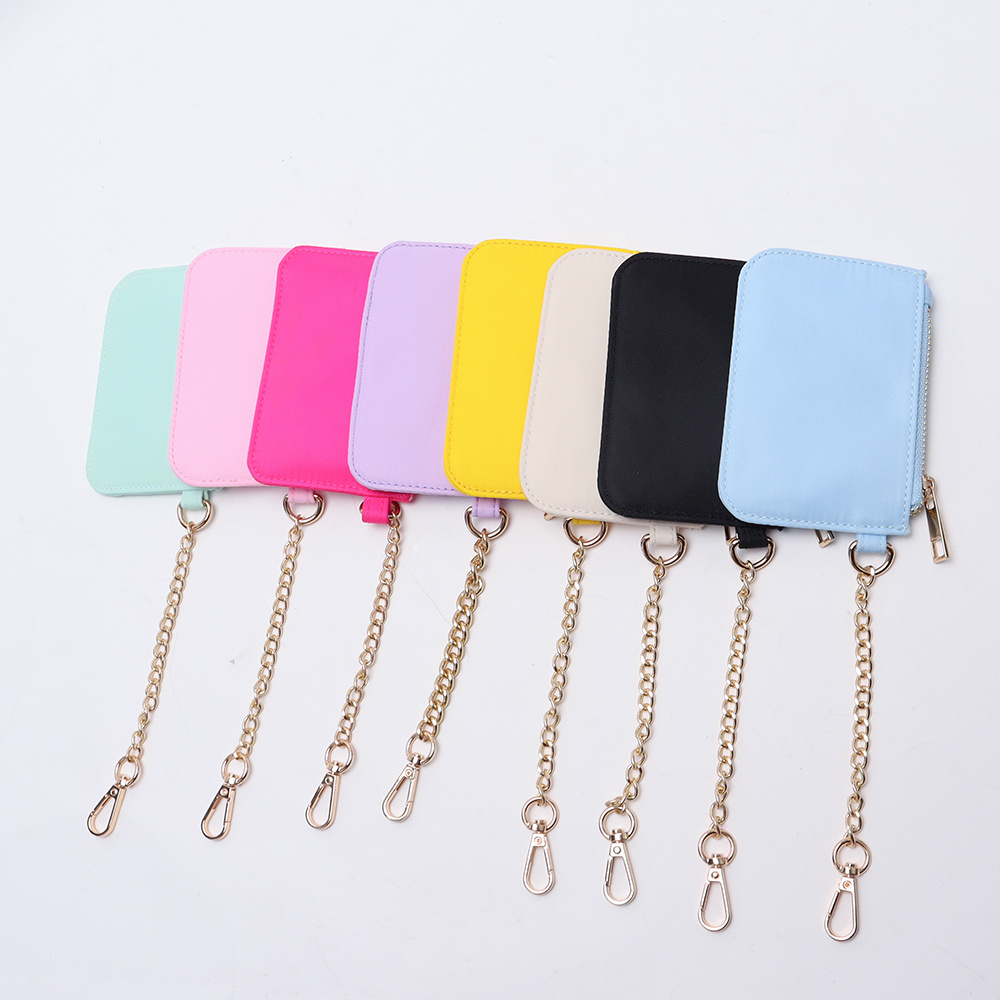 New Arrivals Daily Accessories Custom Initial Small Wallet Waterproof Nylon Coin Purse Keychain Card Holders