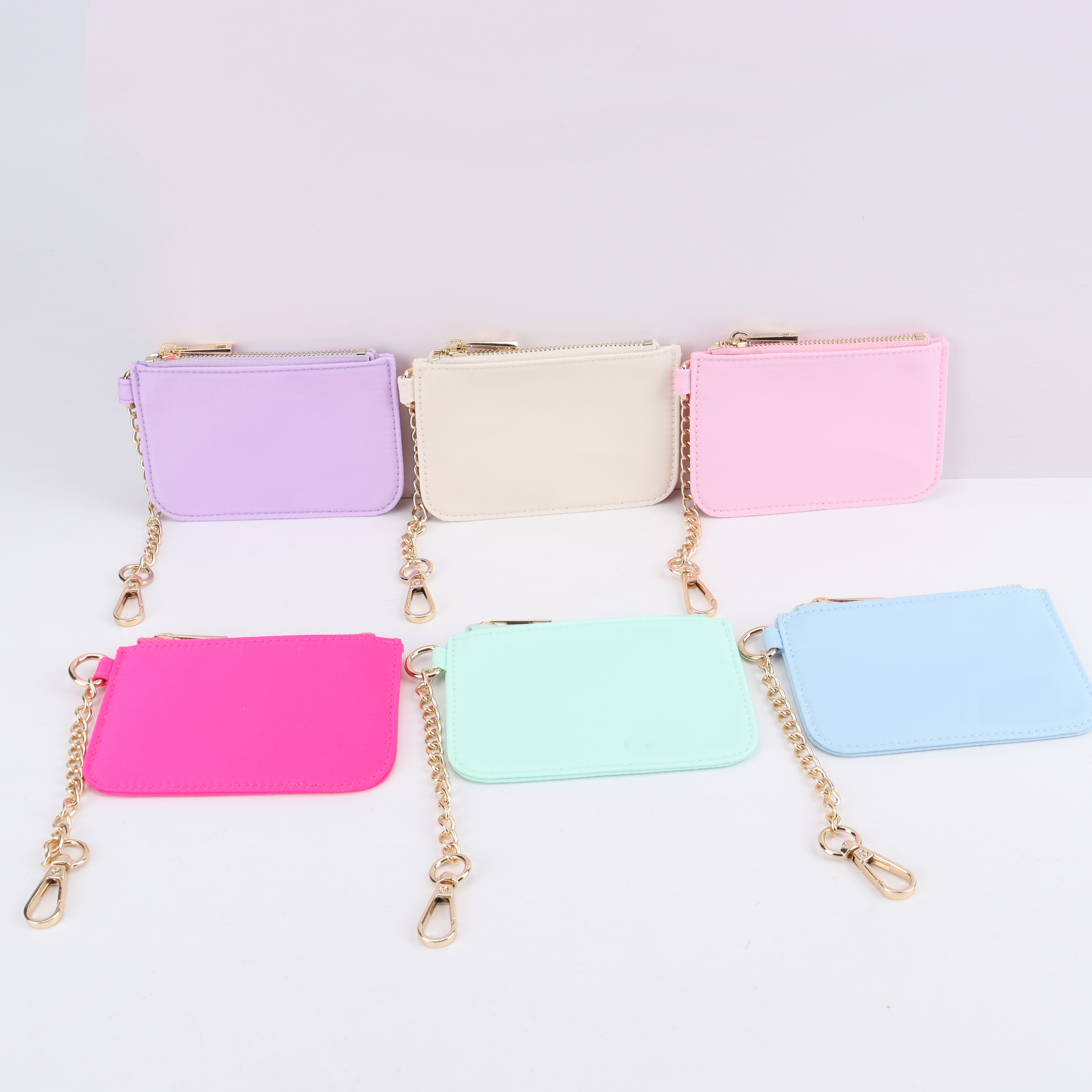 New Arrivals Daily Accessories Custom Initial Small Wallet Waterproof Nylon Coin Purse Keychain Card Holders