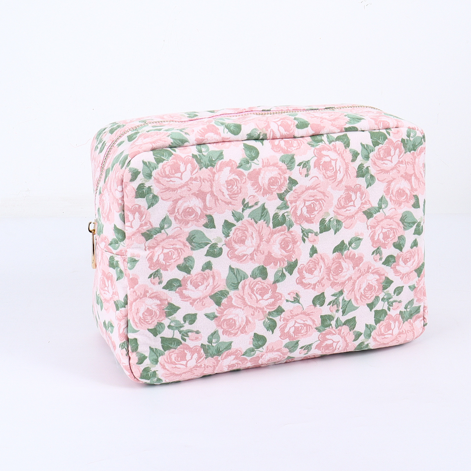 Portable 4 Size Travel Set Storage Bag New Cute Flower Printed Women Makeup Bags Cosmetic Bag Floral Puffy Quilted Cotton Pouch