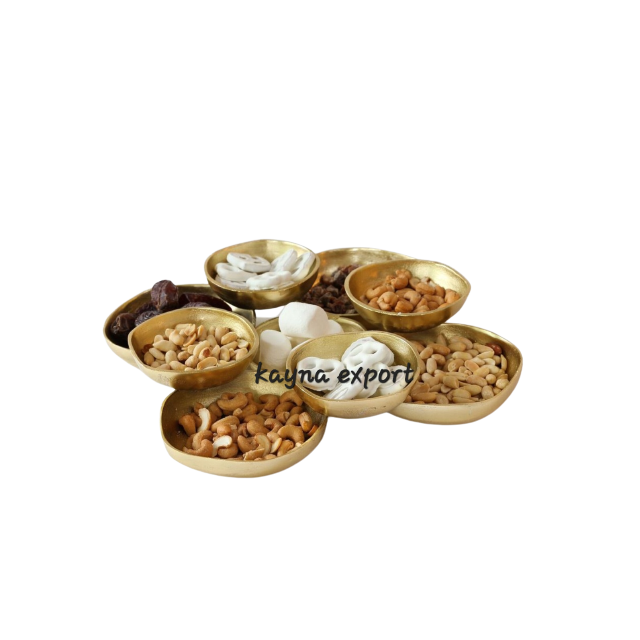 NEW COLLECTION LUXURY GOLD PLATTED CLUSTTER BOWL FOR SERVING METAL BOWL