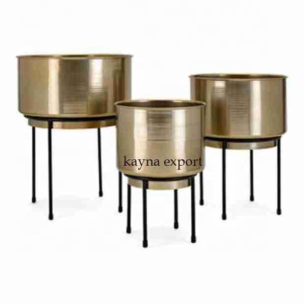 CLASSIC GOLD PLANTER WITH STAND FOR OFFICE AND INDOOR