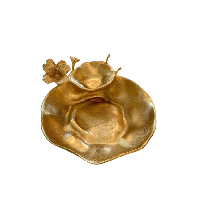 NEW COLLECTION LUXURY GOLD PLATTED CLUSTTER BOWL FOR SERVING METAL BOWL