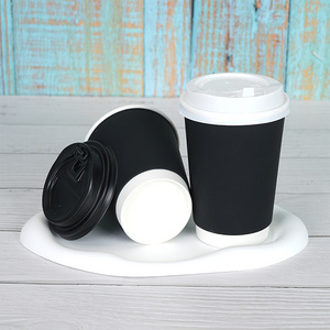 Custom biodegradable 6oz 8oz 9oz 12oz 16oz kraft paper Cups disposable Double Wall Coffee Paper Cup for hot drinks