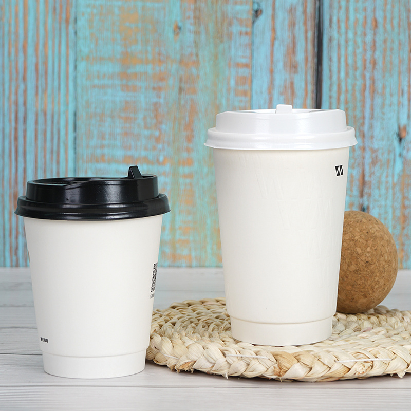 Custom biodegradable 6oz 8oz 9oz 12oz 16oz kraft paper Cups disposable Double Wall Coffee Paper Cup for hot drinks