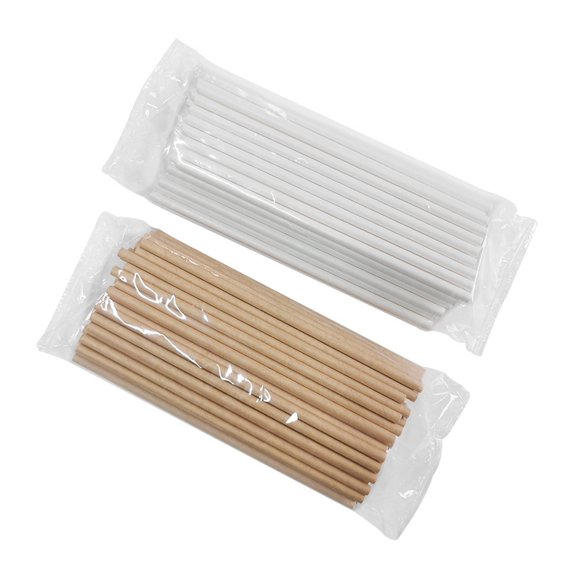 Manufacturer Disposable Biodegradable White paper straw Eco Friendly Bubble Tea Brown Kraft Paper Straws